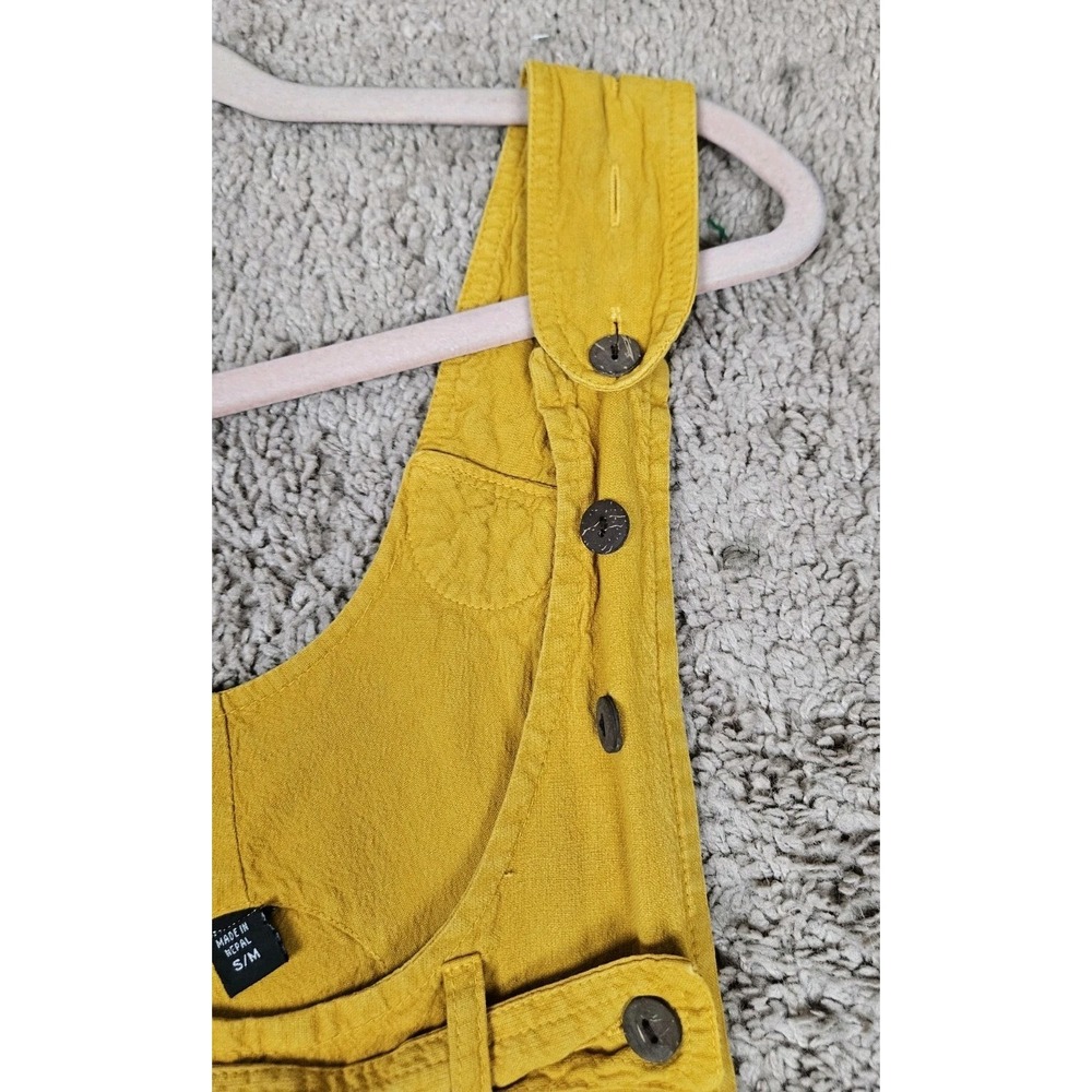 Harem Baggy Jumpsuit Overalls Mustard S/M Hippie 100% Cotton Nepal Cargo Womens - Picture 4 of 7